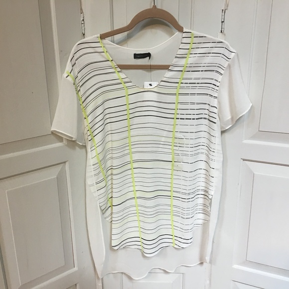 Calvin Klein Jeans White Short Sleeve Blouse NWT - Picture 2 of 11